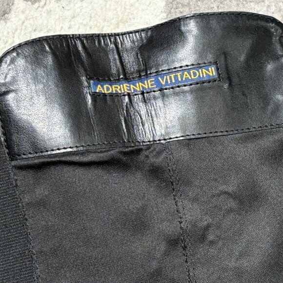 Adrienne Vittadini Tall Black Leather Boots with Buckle Embellishment Size 9 - Picture 12 of 13